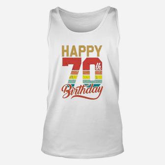 Happy 70Th Birthday Gift 70 Years Old Vintage Born In 1949 Unisex Tank Top | Crazezy CA