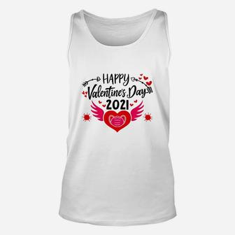 Happy Valentines Day Heart Wings Romantic Present Unisex Tank Top - Seseable
