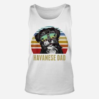 Havanese Best Dog Dad Ever Retro Sunset Beach Vibe Unisex Tank Top | Crazezy DE
