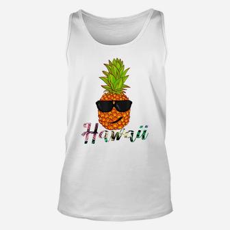Hawaii Pineapple Head With Sunglass T Shirt - Aloha Unisex Tank Top | Crazezy DE