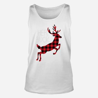 Her Buck Red Plaid Family Matching Christmas Pajamas Unisex Tank Top | Crazezy