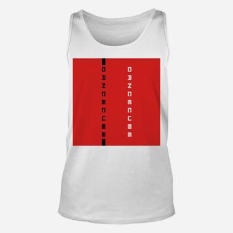 Herren Unisex TankTop DanceCube Design in Rot und Weiß, Grafikdruck - Seseable