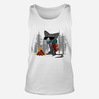 Hiking Because Murder Is Wrong Funny Cat Hiking Lovers Sweatshirt Unisex Tank Top | Crazezy