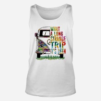 Hippie Bus What A Long Strange Trip It’s Been Shirt Unisex Tank Top - Thegiftio UK