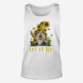 Hippie Let It Be Gnome Sunflower Unisex Tank Top | Crazezy CA