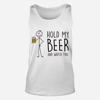 Hold My Beer And Watch This - Stick Figure Unisex Tank Top | Crazezy UK