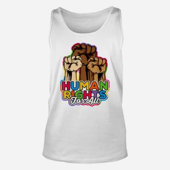 Human Rights For All Peace Love Equality Diversity Unisex Tank Top | Crazezy