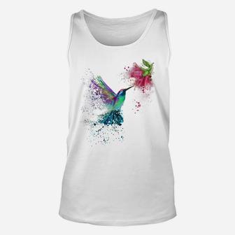 Hummingbird And Flower Bird Watcher Hummingbird Lover Unisex Tank Top | Crazezy