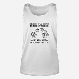 Hunde und Pferde Machen Mich Glücklich Unisex TankTop, Tierfreunde Design - Seseable