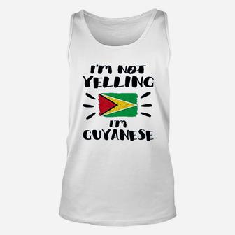 I Am Not Yelling I Am Guyanese Flag Coworker Humor Unisex Tank Top - Thegiftio UK