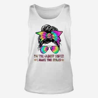 I Am The Youngest - The Rules Don't Apply To Me Tees Floral Unisex Tank Top | Crazezy