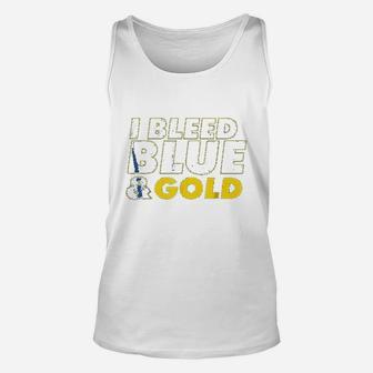 I Bleed Blue And Gold For Sports Fan Unisex Tank Top - Thegiftio