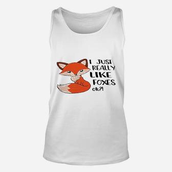 I Just Really Like Foxes Unisex Tank Top - Thegiftio UK