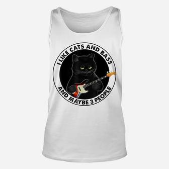 I Like Cats And Bass And Maybe 3 People Bass Guitar Player Unisex Tank Top | Crazezy CA