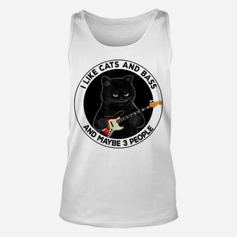 I Like Cats And Bass And Maybe 3 People Cat Guitar Lovers Unisex Tank Top | Crazezy AU