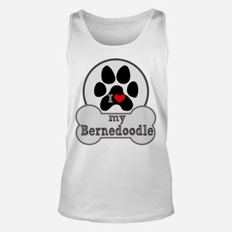 I Love My Bernedoodle - Paw - Dog Lover Unisex Tank Top | Crazezy AU