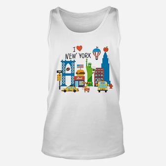 I Love New York City Ny Icons Souvenir Travel Gift Unisex Tank Top - Thegiftio UK