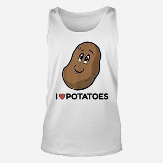 I Love Potatoes Cartoon Potato Unisex Tank Top - Thegiftio UK