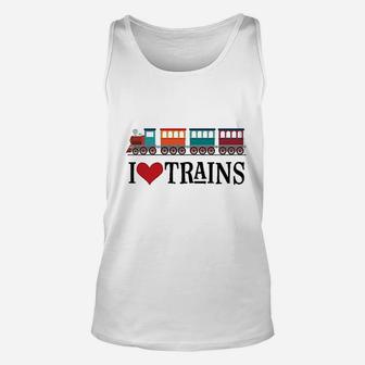 I Love Trains Unisex Tank Top | Crazezy