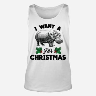 I Want A Hippopotamus For Christmas Unisex Tank Top | Crazezy