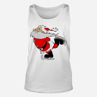 Ice Skating Santa Claus Funny Christmas Gift Unisex Tank Top | Crazezy