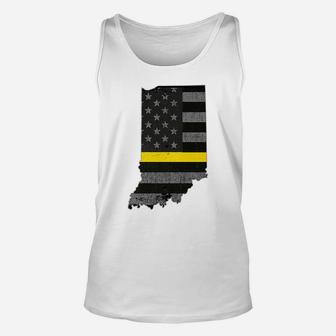 Indiana 911 Thin Yellow Line Emergency Police Dispatcher Unisex Tank Top | Crazezy CA