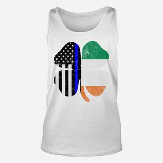 Irish American Flag Police Officer St Patricks Day Police Unisex Tank Top | Crazezy