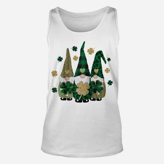 Irish Gnome St Patricks Day Shamrock Shirt Lucky Leprechauns Raglan Baseball Tee Unisex Tank Top | Crazezy