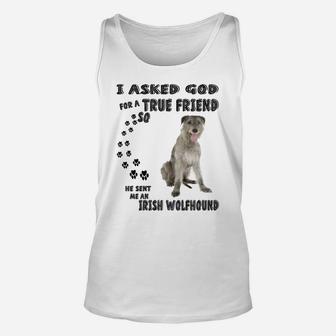 Irish Wolfhound Quote Mom Dad Print, Sighthound Hunting Dog Unisex Tank Top | Crazezy UK