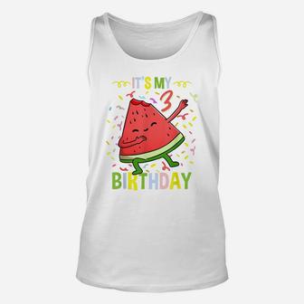 Its My 3Rd Birthday Watermelon Watermelon Lover Unisex Tank Top | Crazezy