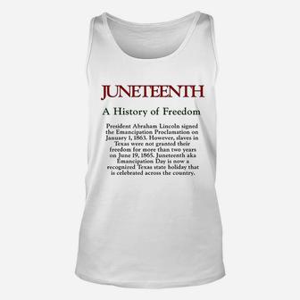 Juneteenth A History Of Freedom Unisex Tank Top | Crazezy