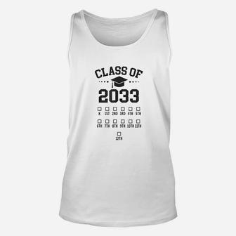 Kindergarten Class Of 2033 Grow With Me Space For Chackmarks Unisex Tank Top | Crazezy