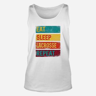 Lacrosse Player Eat Sleep Lacrosse Repeat Unisex Tank Top | Crazezy DE