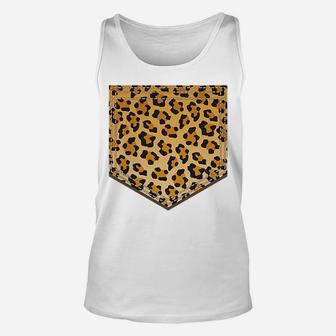Leopard Print Pocket Shirt | Cool Animal Lover Cheetah Gift Unisex Tank Top | Crazezy
