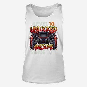 Level 10 Unlocked Awesome Since 2011 10Th Birthday Gaming Unisex Tank Top | Crazezy