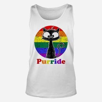 Lgbt Cat Lovers Purride Flag Gay Pride Month Lgbtq Unisex Tank Top | Crazezy UK
