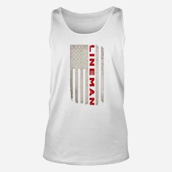 Lineman U S Flag Pride Tshirt Tshirts Unisex Tank Top - Thegiftio UK