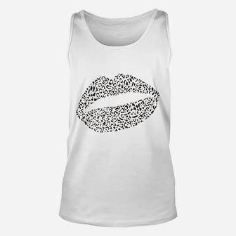 Lips Leopard Animal Print Kiss Pout Love Unisex Tank Top | Crazezy