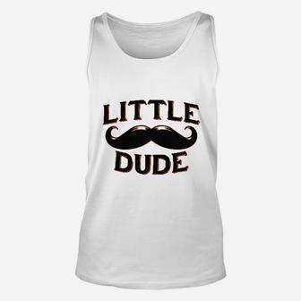 Little Dude Mustache Unisex Tank Top | Crazezy