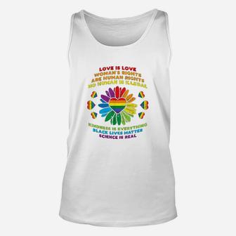 Love Lgbt Daisy Heart Black Gay Pride Equality Gift Unisex Tank Top | Crazezy