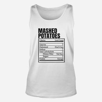 Mashed Potatoes Nutrition Fact Unisex Tank Top | Crazezy AU