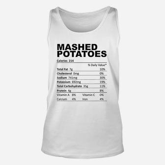 Mashed Potatoes Nutritional Facts Funny Food Lovers Gift Unisex Tank Top - Thegiftio