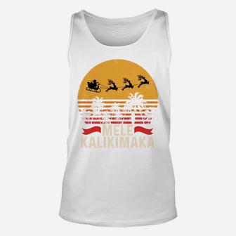 Mele Kalikimaka Vintage Christmas Santa Reindeers Hawaii Sweatshirt Unisex Tank Top | Crazezy UK