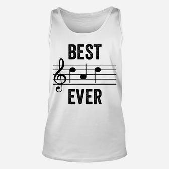 Mens Best Dad Ever Music Notes Tshirt Funny Fathers Day Gift Unisex Tank Top | Crazezy DE