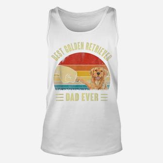 Mens Best Golden Retriever Dog Dad Ever Shirt Fathers Day Vintage Unisex Tank Top | Crazezy AU