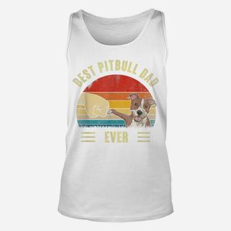 Mens Best Pitbull Dad Ever Bump Fit Dog Dad Fathers Day Vintage Unisex Tank Top | Crazezy