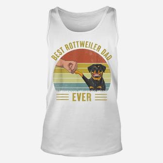 Mens Best Rottweiler Dad Ever Fist Bump Rottie Dog Father's Day Unisex Tank Top | Crazezy UK