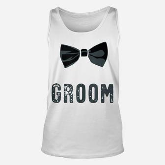 Mens Bow Tie Groom Bachelor Party Unisex Tank Top | Crazezy