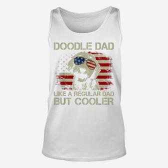 Mens Doodle Dad Goldendoodle Regular Dad But Cooler American Flag Unisex Tank Top | Crazezy