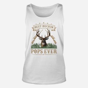Mens Fathers Day Best Buckin' Pops Ever Deer Hunting Bucking Unisex Tank Top | Crazezy DE